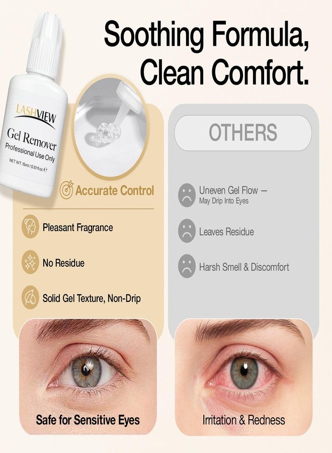 LASHVIEW Sensitive Lash Remover for Lash Extensions - Clear Eyelash Extension Remover Gel 15ml - Image 3